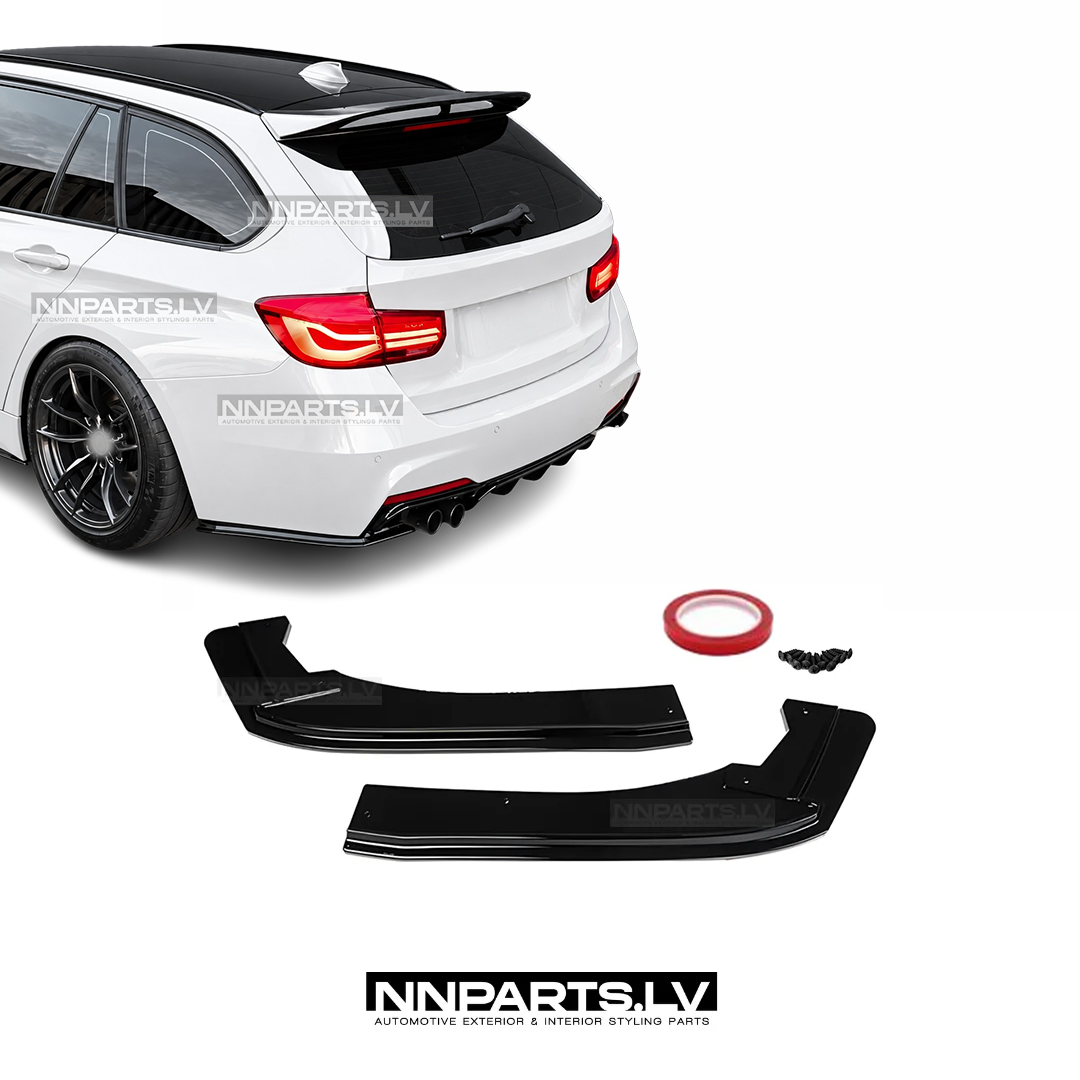 BMW F30 / F31 M Sport aizmugurējā bampera uzlikas BMW F30 / F31 M Sport aizmugurējā bampera uzlikas, melnas, glancētas, tuning detaļas priekš bmw uz auto