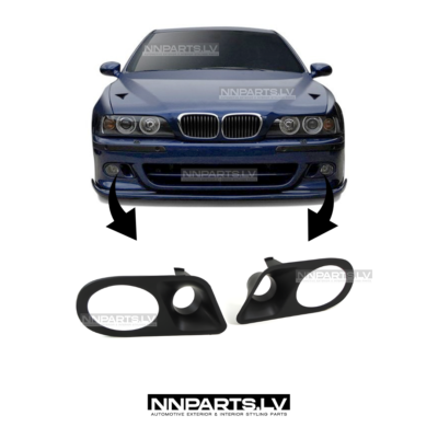 BMW E39 M Sport / M5 priekšējā bampera miglas lukturu korpusi, melni ar gaisa ventilācijas sistēmu, tuning detaļas
