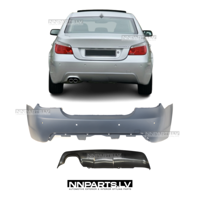 BMW E60 Pre-LCI M Sport aizmugurējais bamperis ar PDC (03-07) bmw tuning detaļas