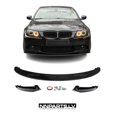BMW E90 / E91 M3-Style priekšējā bampera uzlika, lūpa, splitteris, melns, glancēts, tuning detaļas uz auto