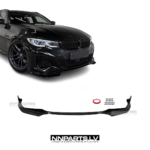 BMW G20 / G21 M Sport priekšējā bampera uzlika, lūpa, melna, glancēta tuning detaļa uz auto