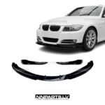 BMW E90 / E91 LCI Standard priekšējā bampera uzlika (09-12), lūpa, melna, glancēta tuning detaļa