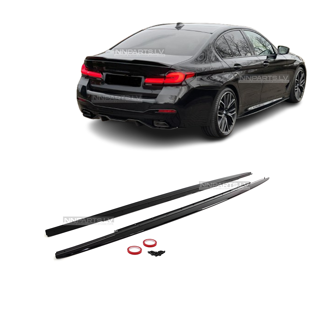 BMW G30 / G31 M Sport sliekšņu uzlikas BMW G30 / G31 M Sport sliekšņu uzlikas, melnas, glancētas uz auto