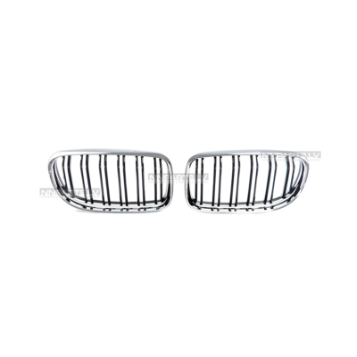 Double Slat front grille set for BMW E90 / E91 LCI, black chrome, tuning parts for bmw 316, 318, 320, 325, 328, 330, 335 from the front side