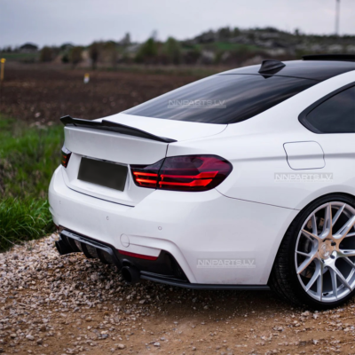 BMW F32 Coupe PSM Style bagāžnieka spoileris, melns, glancēts, tuning detaļa uz auto no sāna