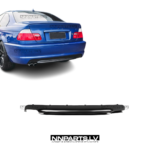 BMW E46 M-Tech 2 aizmugurējā bampera diffuzors, melns, tuning detaļa uz auto