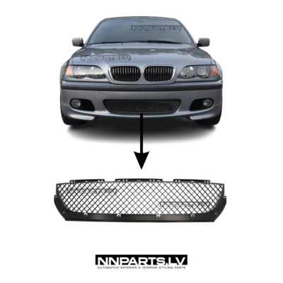 BMW E46 M-Tech 2 priekšējā bampera reste, melna, tuning detaļa uz auto
