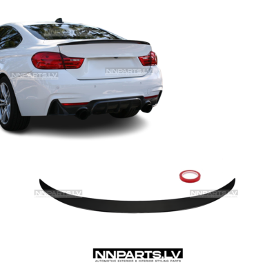 BMW F32 Coupe Performance bagāžnieka spoileris, melns, glancēts, tuning detaļas uz auto