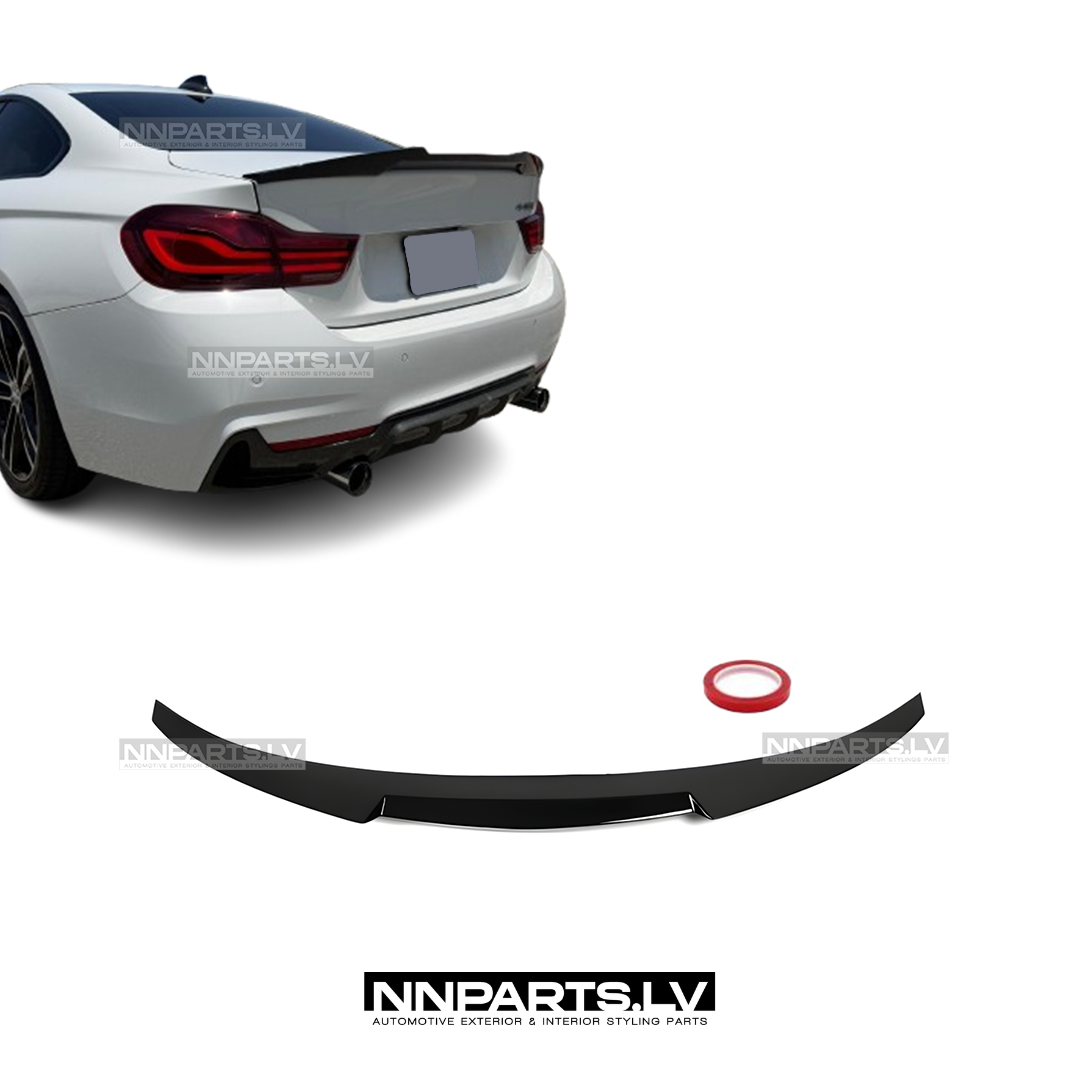 BMW F32 Coupe M4-Style bagāžnieka spoileris BMW F32 Coupe M4-Style bagāžnieka spoileris, melns, glancēts, tuning detaļas uz auto