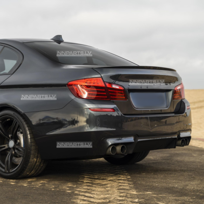 M Sport trunk spoiler for BMW F10, black gloss tuning parts on the car