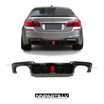 M5 Style LED Tracklight diffuser for BMW F10 / F11, black gloss, black gloss tuning parts, f1 style diffuser on the car