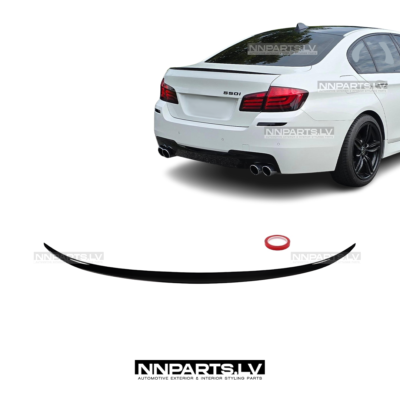 BMW F10 M Sport bagāžnieka spoileris, melns, glancēts, tuning detaļa uz auto