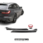 BMW G20 / G21 M Sport aizmugurējā bampera uzlikas (18-22), melnas, glancētas tuning detaļas priekš bmw g20, g21 uz auto