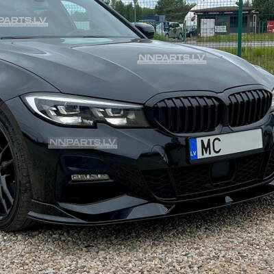BMW G20 / G21 AC Style M Sport priekšējā bampera uzlika (18-22), melna, glancēta, tuning detaļas priekš bmw g20, g21