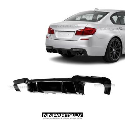 BMW F10 / F11 M5-Style diffuzors, melns, glancēts, tuning detaļas priekš 5.sērijas uz auto
