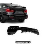 BMW F34 GT M Sport aizmugurējā bampera diffuzors, melns, glancēts, tuning detaļas uz auto