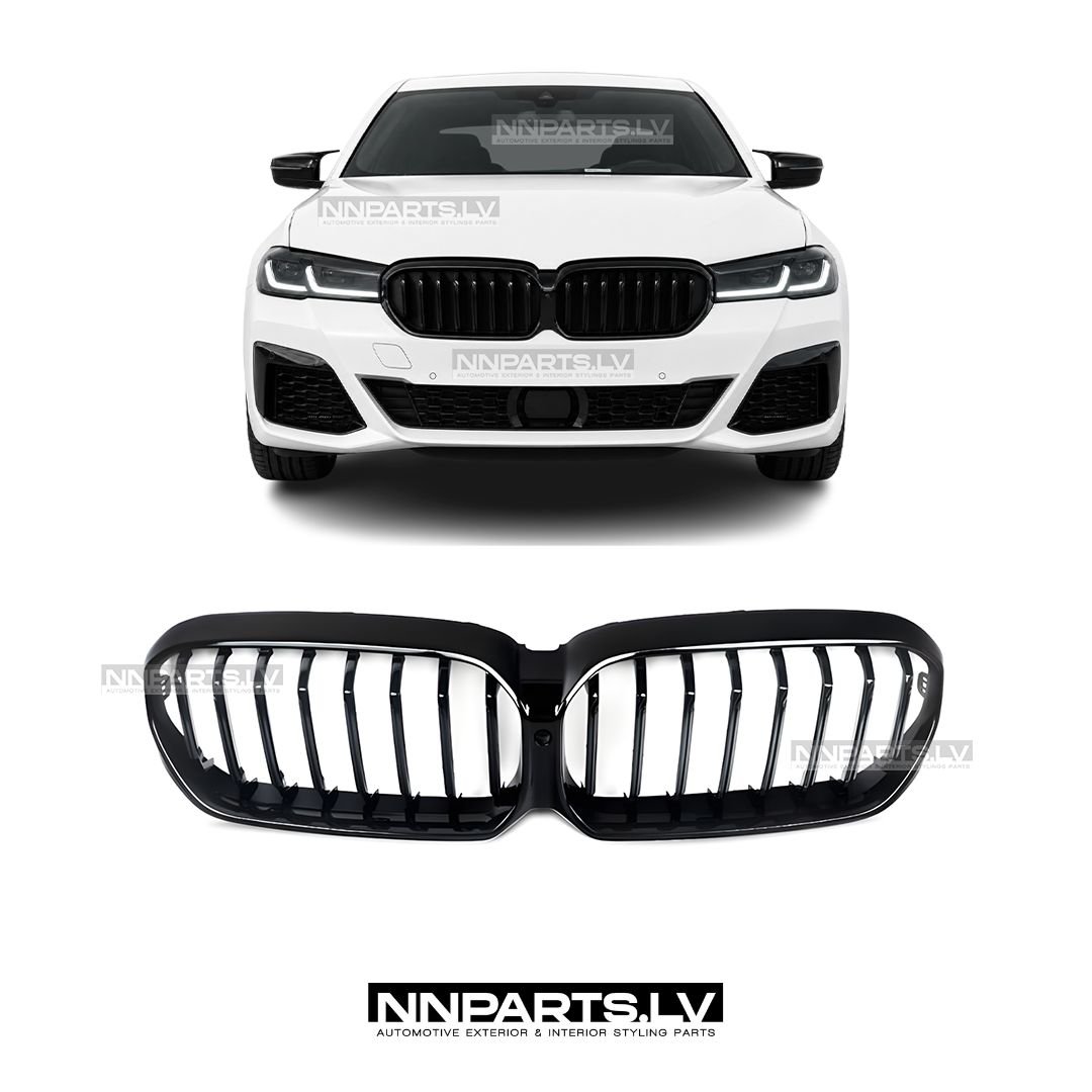 BMW G30 / G31 / F90 LCI priekšējā reste BMW G30 / G31 / F90 LCI priekšējā reste, melna, glancēta tuning, rezerves detaļa uz auto