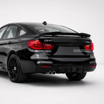 BMW F34 GT bagāžnieka spoileris (13-19), melns, glancēts, tuning detaļas uz auto pa kreisi