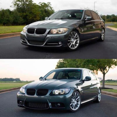 BMW E90 / E91 LCI M3 Style priekšējais bamperis bez PDC (09-12) no sāna