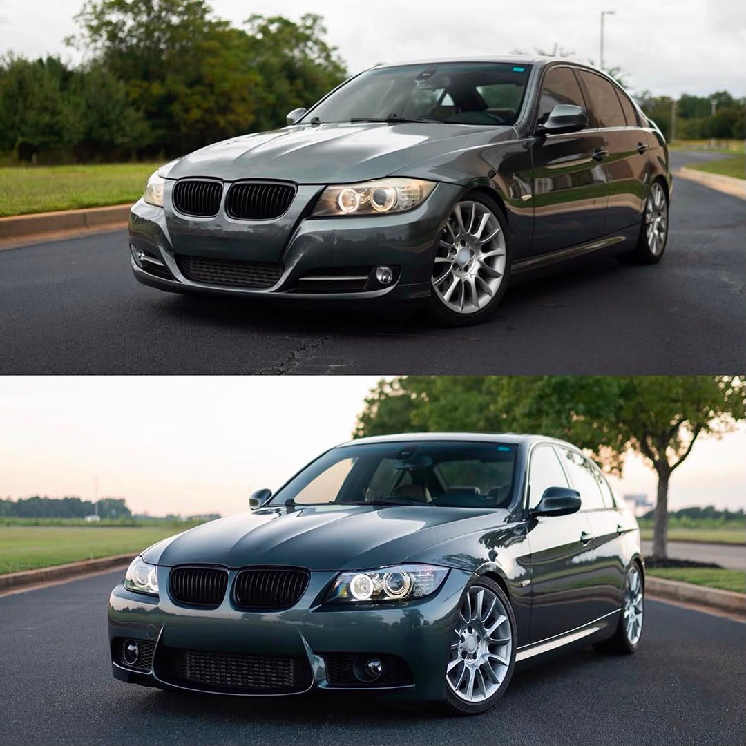 BMW E90 / E91 LCI M3 Style priekšējais bamperis bez PDC (09-12) BMW E90 / E91 LCI M3 Style priekšējais bamperis bez PDC (09-12) no sāna