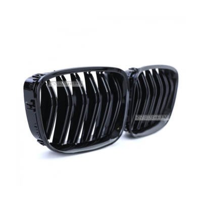 BMW F07 M Style priekšējās restes (09-17), melnas, glancētas tuning detaķas priekš 5.sērijas no sāna