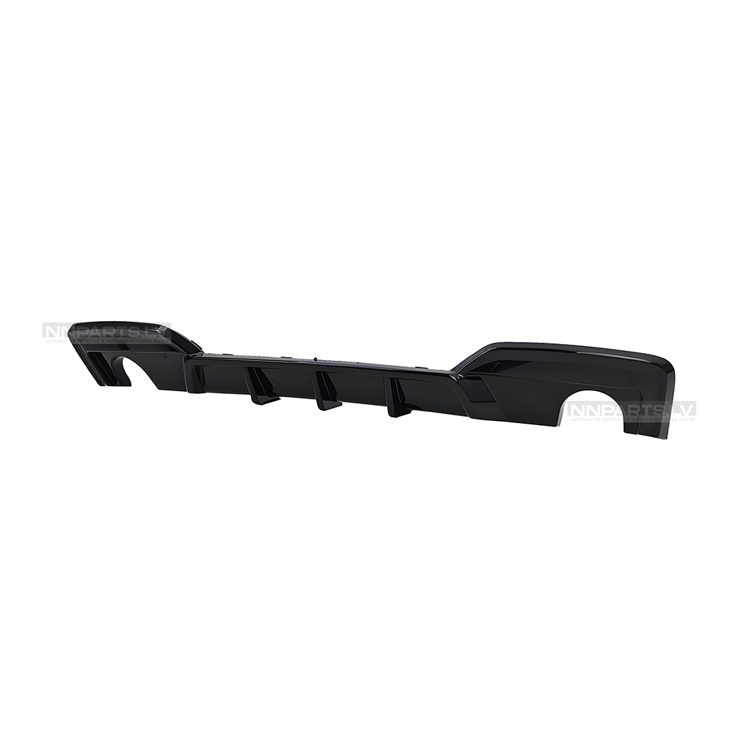 BMW F06 / F12 / F13 Performance aizmugurējā bampera diffuzors (640i / 640d) BMW F06 / F12 / F13 Performance aizmugurējā bampera diffuzors (640i / 640d), melns, glancēts, tuning, styling, rezerves detaļas priekš 6sērijas no sāna