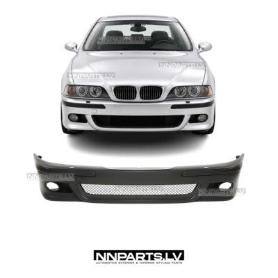 BMW E39 M Sport / M5 priekšējais bamperis ar lukturu mazgātāju atverēm priekš sedan, touring tuning, rezerves detaļas priekš 5sērijas uz auto