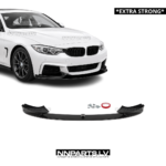 BMW F32 / F33 / F36 M Sport priekšējā bampera uzlika V2, lūpa. spliteris, melna, glancēta tuning detaļa priekš 4sērijas uz auto