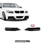 Front Splitters set for BMW E90 / E91 PRE LCI M Sport bumper, flaps, black gloss tuning parts for 3series on the car