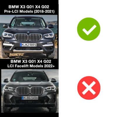 BMW G01 X3 / G02 X4 PRE LCI M Style priekšējās restes