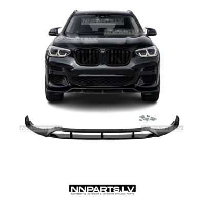 BMW X3 G01 / X4 G02 PRE LCI AERO priekšējā bampera uzlika (18-21), lūpa, spliteris, spoileris, melns, glancēts, tuning detaļas uz auto