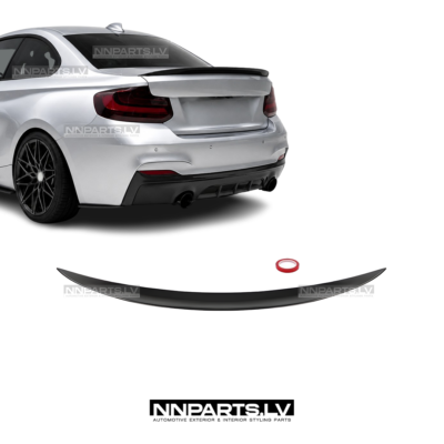 BMW F22 / F23 / F87 Performance bagāžnieka spoileris, melns, glancēts, tuning detaļas priekš 2sērijas uz auto