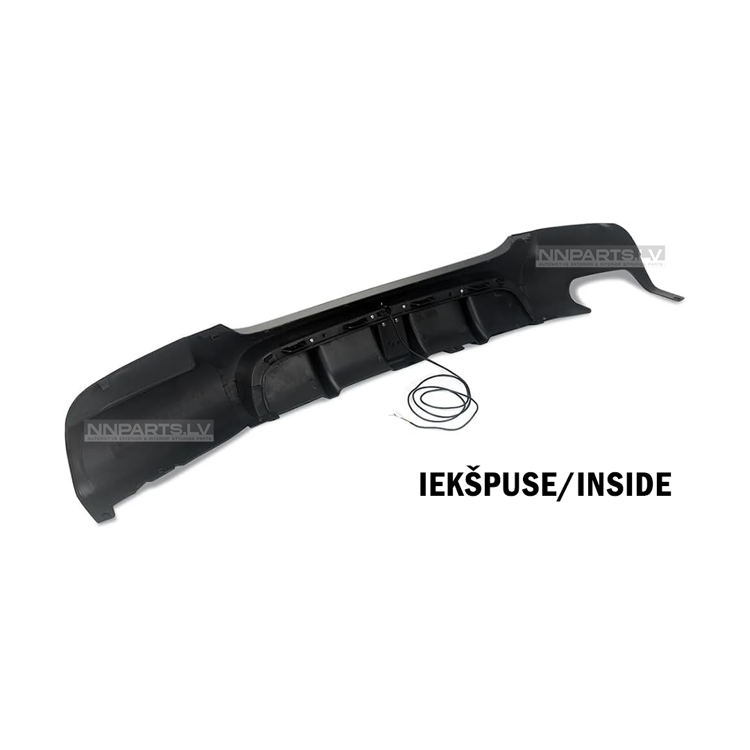LED Tracklight Rear bumper diffuser for BMW E90 / E91 M Sport LED Tracklight Rear bumper diffuser for BMW E90 / E91 M Sport, black gloss tuning, styling parts for 3series from the inside