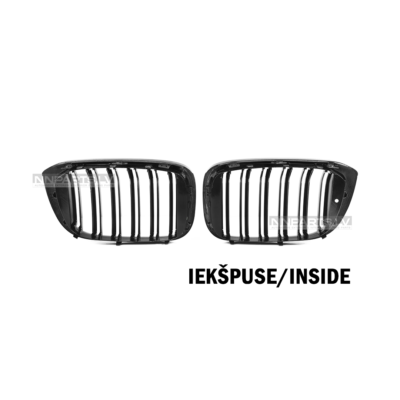 BMW G01 X3 / G02 X4 PRE LCI M Style priekšējās restes, nāsis, melnas, glancētas tuning detaļas no iekšpuses