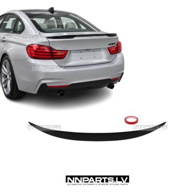 BMW F36 Gran Coupe Performance bagāžnieka spoileris, melns, glancēts, tuning detaļas priekš 4sērijas uz auto