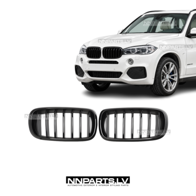 BMW F15 / F16 priekšējās restes, black gloss, melnas, glancētas nāsis, tuning, styling, rezerves detaļas priekš x5, x6 uz auto