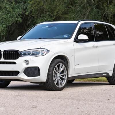 Single Slat front grille set for BMW F15 / F16, black gloss, tuning, styling, spare parts for x5, x6 on the car from left side