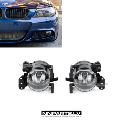 Fog lights for BMW E90 / E91 M Sport / M3-Style bumper, clear, spare, tuning, styling parts for 3series on the car