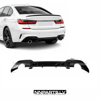 BMW G20 / G21 M Sport Performance aizmugurējā bampera diffuzors, melns, glancēts, tuning, styling, rezerves detaļas priekš 3sērijas uz auto