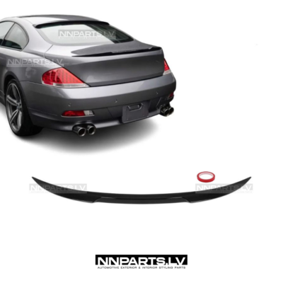 BMW E63 PRE-LCI Coupe V-Style bagāžnieka spoileris (03-07), melns, glancēts, tuning, styling, performance detaļas priekš 6sērijas uz auto