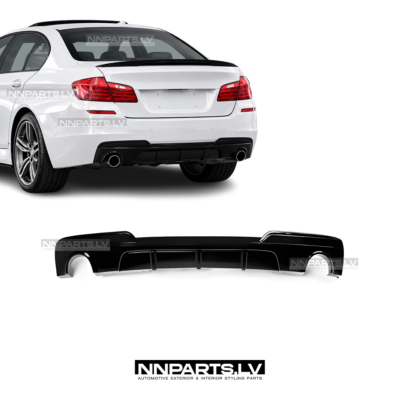 BMW F10 / F11 M Sport diffuzors (535i/535d), melns, glancēts, tuning, styling, performance detaļas priekš 5sērijas uz auto