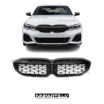 BMW G20 / G21 PRE-LCI Diamond Style priekšējā reste (18-22), melna, glancēta tuning, styling, rezerves, performance detaļa priekš 3sērijas modeļa pa vidu uz auto